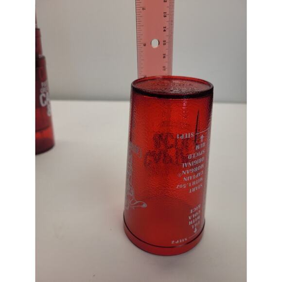 Captain Morgan & Cola Red Plastic 10 oz Tumbler Set of 8 Mixing Instructions - Picture 7 of 8